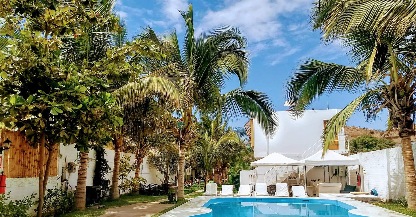 HOTEL DE PLAYA VILLAMOR CON PISCINA Y RESTAURANTE A 2 MINUTOS DEL MAR EN MANCORA
