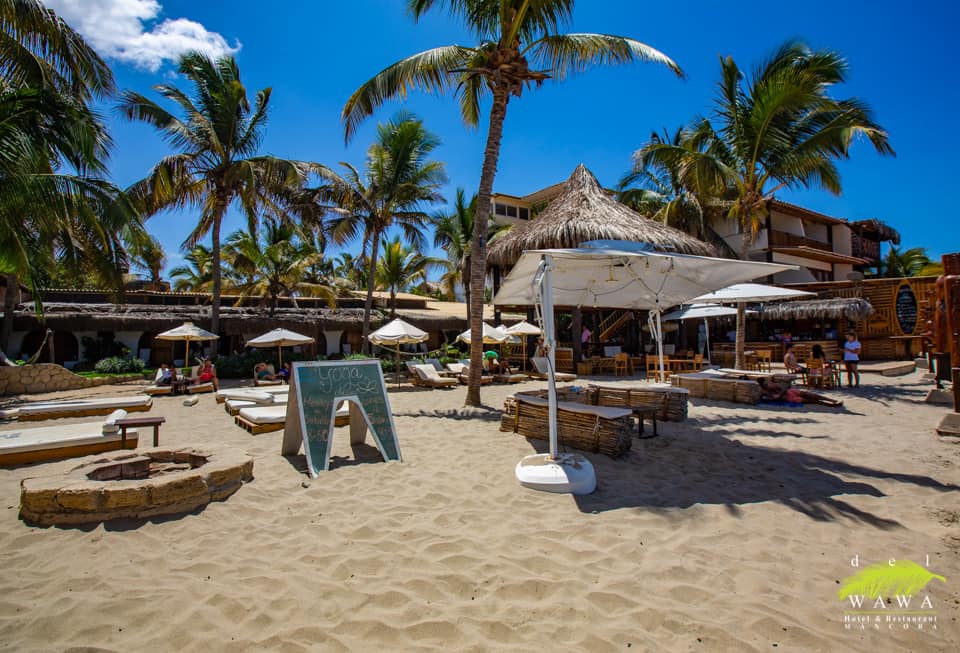 HOTEL DE PLAYA DEL WAWA CON RESTAURANTE VISTA AL MAR EN MANCORA